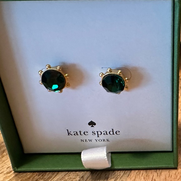 kate spade Jewelry - KATE SPADE flying colors earrings in emerald new in box